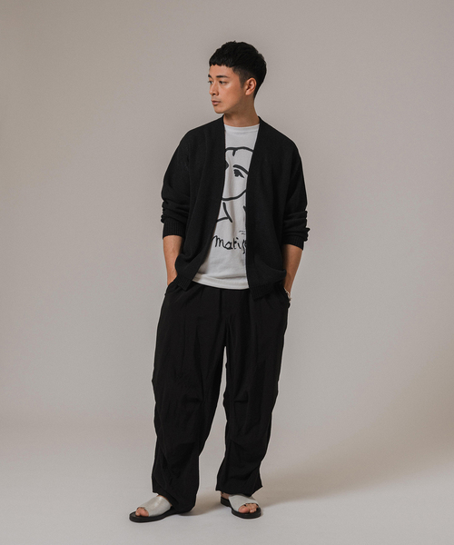 EDIFICE（エディフィス）の「ギマコットン ミックスヤーン メッシュカーディガン（カーディガン/ボレロ・メンズ・グレー/ブルー系その他/ブラック・MEDIUM/LARGE）」の6枚目の写真