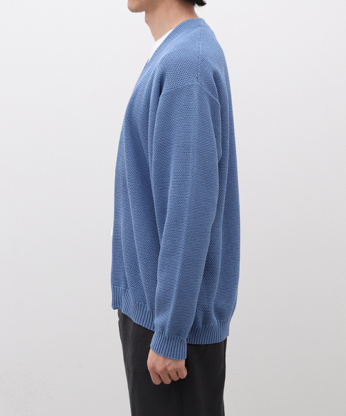 EDIFICE（エディフィス）の「ギマコットン ミックスヤーン メッシュカーディガン（カーディガン/ボレロ・メンズ・グレー/ブルー系その他/ブラック・MEDIUM/LARGE）」の20枚目の写真
