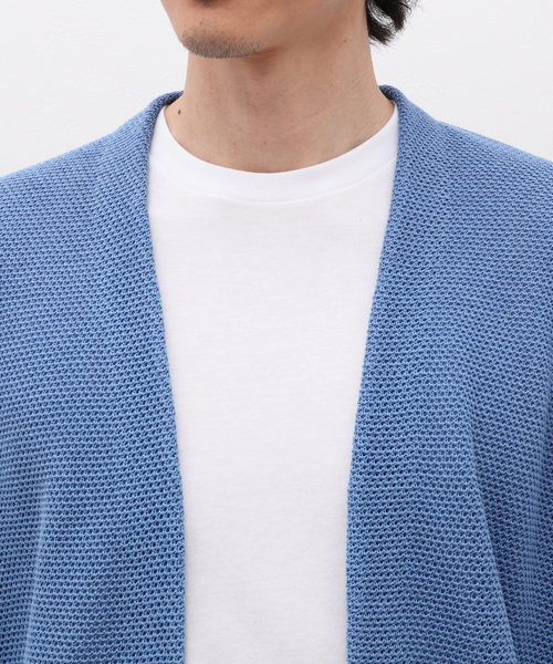 EDIFICE（エディフィス）の「ギマコットン ミックスヤーン メッシュカーディガン（カーディガン/ボレロ・メンズ・グレー/ブルー系その他/ブラック・MEDIUM/LARGE）」の22枚目の写真