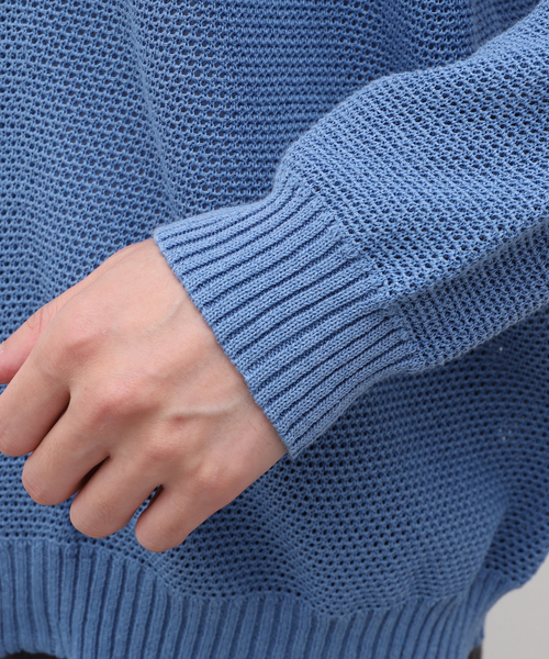 EDIFICE（エディフィス）の「ギマコットン ミックスヤーン メッシュカーディガン（カーディガン/ボレロ・メンズ・グレー/ブルー系その他/ブラック・MEDIUM/LARGE）」の13枚目の写真