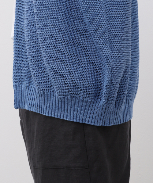 EDIFICE（エディフィス）の「ギマコットン ミックスヤーン メッシュカーディガン（カーディガン/ボレロ・メンズ・グレー/ブルー系その他/ブラック・MEDIUM/LARGE）」の14枚目の写真
