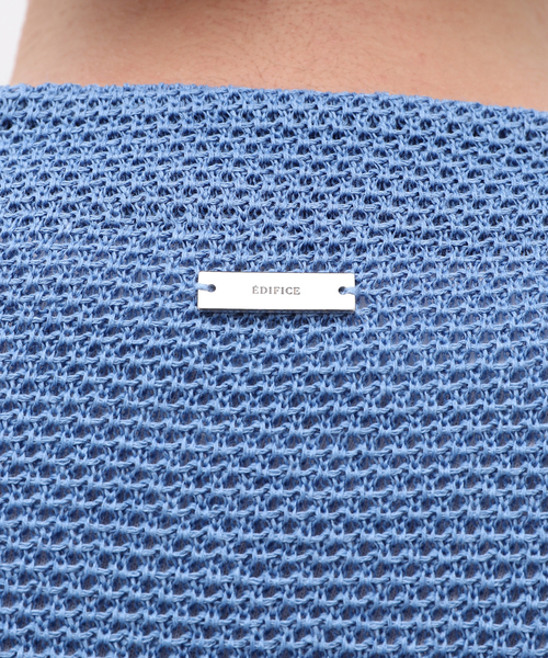 EDIFICE（エディフィス）の「ギマコットン ミックスヤーン メッシュカーディガン（カーディガン/ボレロ・メンズ・グレー/ブルー系その他/ブラック・MEDIUM/LARGE）」の15枚目の写真