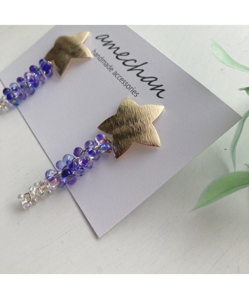 tone（トーン）の「【amechan】流れ星（ピアス）(MA)（ピアス（両耳用）・レディース・ブルー/ホワイト/イエロー/ピンク/グリーン・FREE）」の9枚目の写真