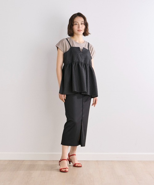 INED CLARO（イネドクラロ）の「こなれフレンチカットソー（Tシャツ/カットソー・レディース・モカ/ブラック/オフホワイト・フリー）」の7枚目の写真