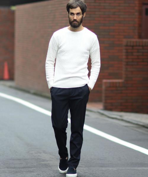 BEAUTY&YOUTH UNITED ARROWS（ビューティーアンドユースユナイテッドアローズ）の「【WEB限定】by ∴ TR ストライプテーパードパンツ◆（スラックス・メンズ・ダークグレー/ネイビー・SMALL/MEDIUM/LARGE）」の14枚目の写真