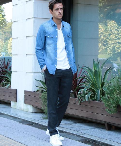 BEAUTY&YOUTH UNITED ARROWS（ビューティーアンドユースユナイテッドアローズ）の「【WEB限定】by ∴ TR ストライプテーパードパンツ◆（スラックス・メンズ・ダークグレー/ネイビー・SMALL/MEDIUM/LARGE）」の18枚目の写真