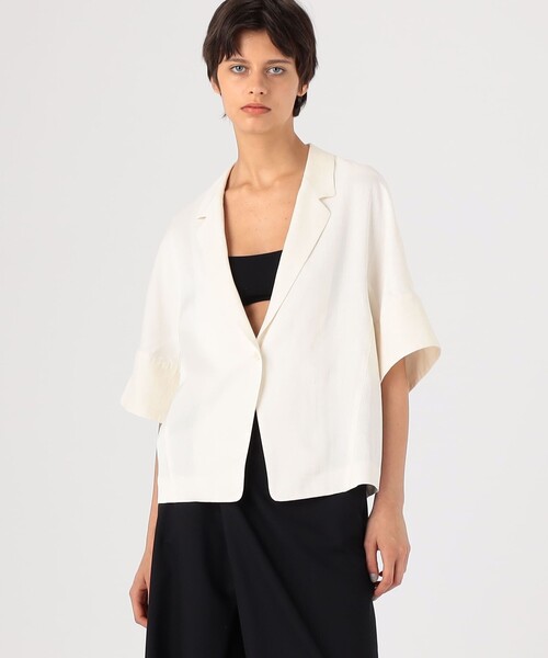 デプレ　ソフトサテン ハーフスリーブジャケット ソフトサテン ハーフスリーブジャケット（テーラードジャケット）｜DES