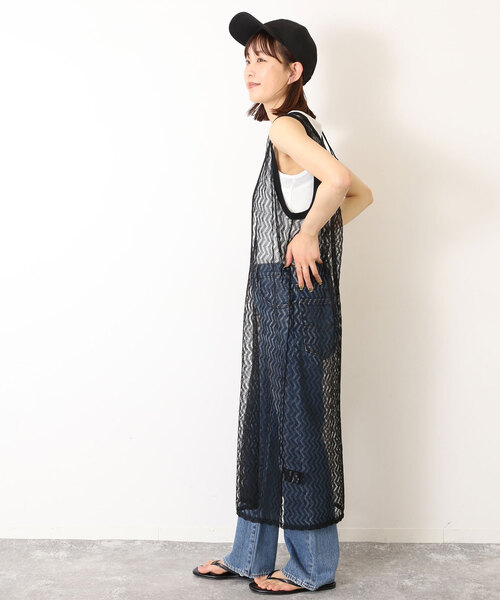 SLOBE IENA（スローブイエナ）の「深Vスリット レースニット（ニット/セーター・レディース・アイボリー/ブラック・FREE）」の9枚目の写真