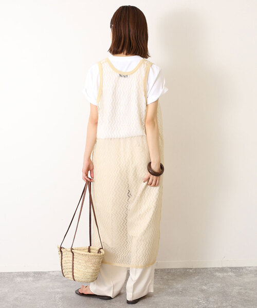 SLOBE IENA（スローブイエナ）の「深Vスリット レースニット（ニット/セーター・レディース・アイボリー/ブラック・FREE）」の5枚目の写真