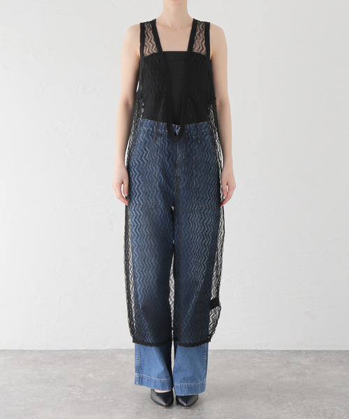 SLOBE IENA（スローブイエナ）の「深Vスリット レースニット（ニット/セーター・レディース・アイボリー/ブラック・FREE）」の7枚目の写真