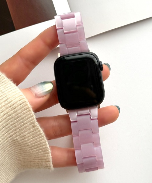 UNii(ユニー)の「マーブル樹脂バンド Apple Watch バンド ベルト 41/40/38mm べっこう 大理石 軽量 韓国(デジタル腕時計・レディース・その他/ライトブルー/その他2/クリーム/ホワイト/ピンク/コーラルピンク・ONE SIZE)」の4枚目の写真
