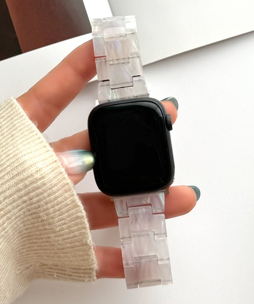 UNii(ユニー)の「マーブル樹脂バンド Apple Watch バンド ベルト 41/40/38mm べっこう 大理石 軽量 韓国(デジタル腕時計・レディース・その他/ライトブルー/その他2/クリーム/ホワイト/ピンク/コーラルピンク・ONE SIZE)」の6枚目の写真