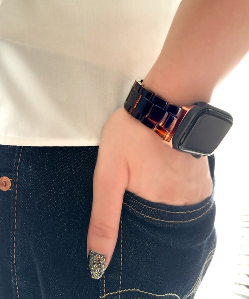 UNii(ユニー)の「マーブル樹脂バンド Apple Watch バンド ベルト 41/40/38mm べっこう 大理石 軽量 韓国(デジタル腕時計・レディース・その他/ライトブルー/その他2/クリーム/ホワイト/ピンク/コーラルピンク・ONE SIZE)」の10枚目の写真