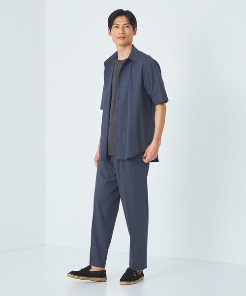 green label relaxing（グリーンレーベルリラクシング）の「TR/PU リラックス 1プリーツ イージースラックス -ウォッシャブル・防シワ・ストレッチ-（スラックス・メンズ・グレー/ネイビー・L/M/XL/S）」の3枚目の写真