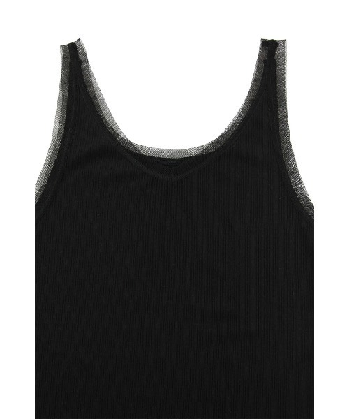 ALEXIA STAM（アリシアスタン）の「Sheer Layered Tank Top /チュールレイヤードタンクトップ（タンクトップ・レディース・グレー/ブラック/イエロー/ホワイト・S/M）」の14枚目の写真