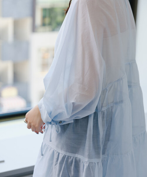 Kastane（カスタネ）の「【マルチウェイ】シアーティアードチュニック（シャツ/ブラウス・レディース・ライトグレー/ホワイト/ピンク・FREE）」の9枚目の写真