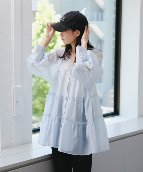 【新品未使用】Kastane カスタネ インド綿ティアードチュニック ホワイト インド綿ティアードチュニック | Kastane(カスタネ)レディース