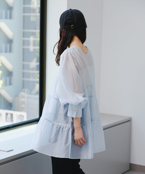 Kastane（カスタネ）の「【マルチウェイ】シアーティアードチュニック（シャツ/ブラウス・レディース・ライトグレー/ホワイト/ピンク・FREE）」の16枚目の写真
