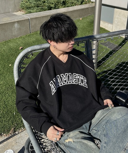 ADAMASTE(アダマスト)の「inside out college logo sweat - インサイドアウトカレッジロゴスウェット(スウェット・メンズ・レッド/ブラック/ブルー・MEDIUM/LARGE)」の17枚目の写真