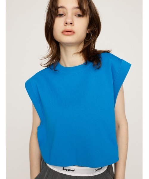 SLY(スライ)の「ROLL UP KNIT TOPS ロール アップ ニット トップス(ニット/セーター・レディース・ターコイズブルー/アイボリー/ブラック・FREE)」の1枚目の写真