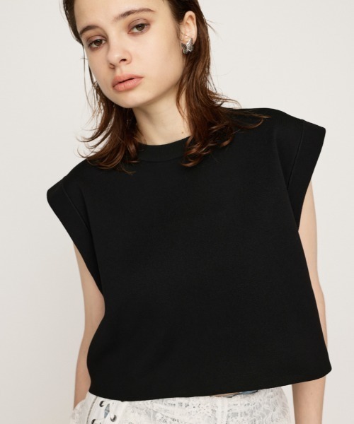 SLY(スライ)の「ROLL UP KNIT TOPS ロール アップ ニット トップス(ニット/セーター・レディース・ターコイズブルー/アイボリー/ブラック・FREE)」の3枚目の写真