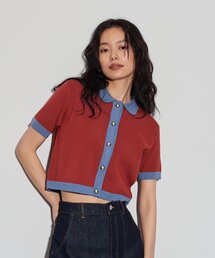 GALLEST | カラーブロッキングポロニットカーデ(カーディガン/ボレロ)