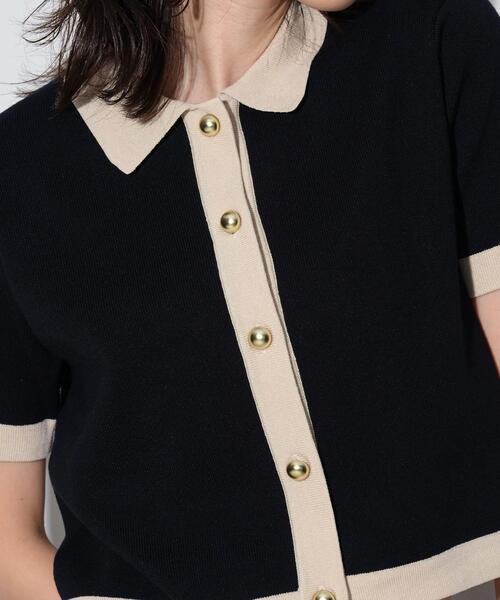GALLEST（ギャレスト）の「◆カラーブロッキングポロニットカーデ（カーディガン/ボレロ・レディース・レンガ/ブラック・38）」の14枚目の写真