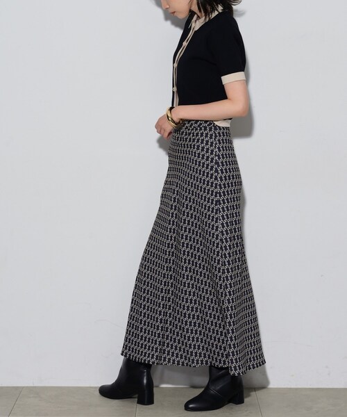 GALLEST（ギャレスト）の「◆カラーブロッキングポロニットカーデ（カーディガン/ボレロ・レディース・レンガ/ブラック・38）」の13枚目の写真