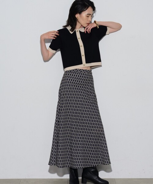 GALLEST（ギャレスト）の「◆カラーブロッキングポロニットカーデ（カーディガン/ボレロ・レディース・レンガ/ブラック・38）」の11枚目の写真