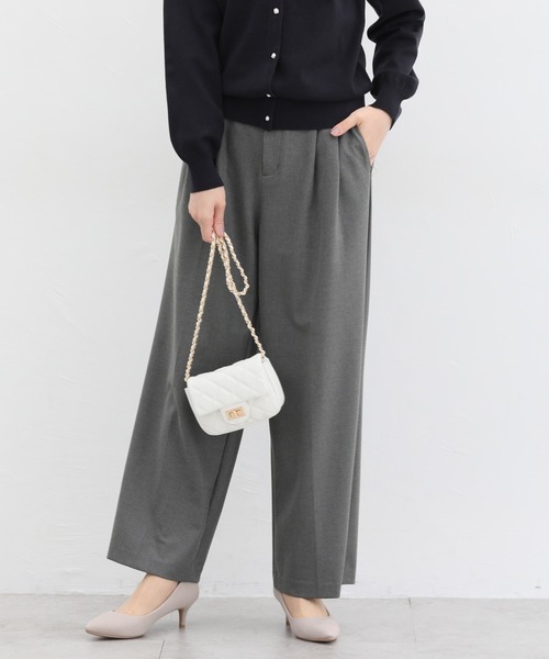 Honeys(ハニーズ)の「【抗菌防臭】ワイドストレート(股下68cm)(その他パンツ・レディース・ネイビー/ブラック/杢グレー・S/M/L/LL/3L)」の3枚目の写真