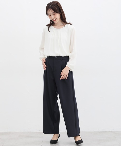 Honeys(ハニーズ)の「【抗菌防臭】ワイドストレート(股下68cm)(その他パンツ・レディース・ネイビー/ブラック/杢グレー・S/M/L/LL/3L)」の19枚目の写真