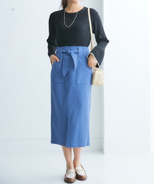 nissen（ニッセン）の「配色フレアスリーブリブニット（ニット/セーター・レディース・ブラック/チャコールグレー/グリーン系/ブラック系/ライトベージュ・L/LL/M/S）」の11枚目の写真