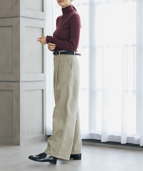 URBAN RESEARCH（アーバンリサーチ）の「『UR TECH』コットンメランジタートルニット（ニット/セーター・レディース・オレンジ/パープル/カーキ・FREE）」の20枚目の写真