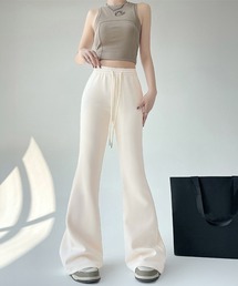 フレアパンツ レディース 美脚 脚長