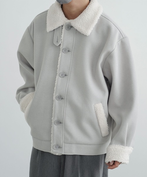 molk(モルク)の「【molk】2wayスタンドネックメルトンボアブルゾン(ブルゾン・メンズ・ブラック/ライトグレー/ブルー系1・M/S/XS)」の14枚目の写真