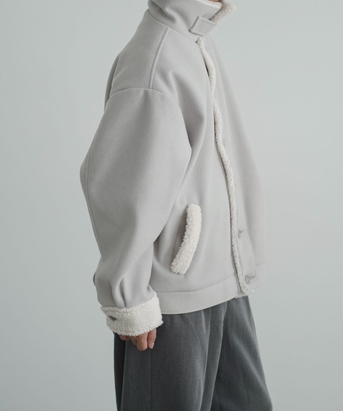 molk(モルク)の「【molk】2wayスタンドネックメルトンボアブルゾン(ブルゾン・メンズ・ブラック/ライトグレー/ブルー系1・M/S/XS)」の15枚目の写真