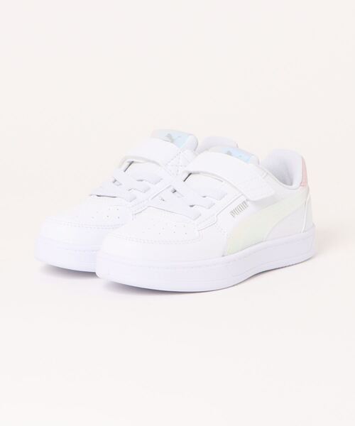 PUMA プーマ CAVEN 2.0 HOLO 2.0 AC+ PS キッズスニーカー(ケーブン2.0HOLOAC+PS) 398729 01 プーマホワイト/モーブミスト/プーマシルバー（スニーカー）｜PUMA（プーマ） 6,050円