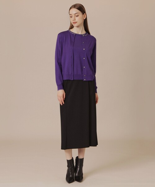 MACKINTOSH LONDON（マッキントッシュ ロンドン）の「クリアニット天竺カーディガン（カーディガン/ボレロ・レディース・オフホワイト/パープル系その他4/グレー系その他・40/38）」の6枚目の写真