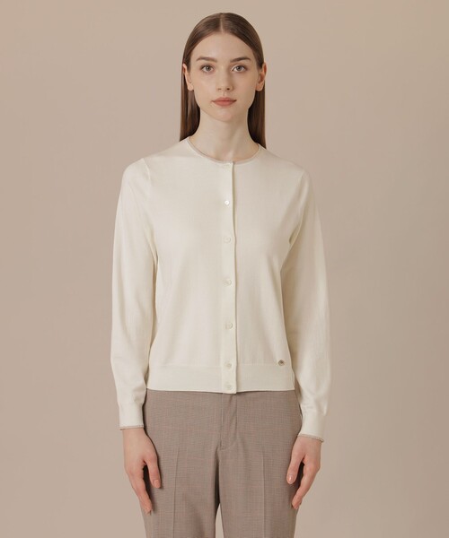 MACKINTOSH LONDON（マッキントッシュ ロンドン）の「クリアニット天竺カーディガン（カーディガン/ボレロ・レディース・オフホワイト/パープル系その他4/グレー系その他・40/38）」の7枚目の写真