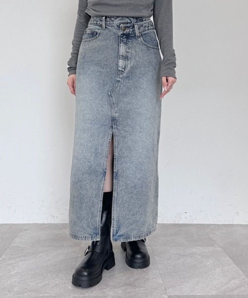 Heather(ヘザー)の「Denimスリットロングスカート2 145373(デニムスカート・レディース・ブルー/ブラック・M/S)」の21枚目の写真