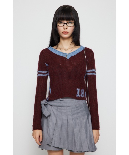 LAGUA GEM（ラグアジェム）の「COMPACT NUMBER ニット（ニット/セーター・レディース・グレー/ベージュ/バーガンディー・FREE）」の19枚目の写真