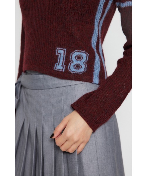 LAGUA GEM（ラグアジェム）の「COMPACT NUMBER ニット（ニット/セーター・レディース・グレー/ベージュ/バーガンディー・FREE）」の8枚目の写真