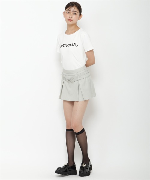 REDYAZEL(レディアゼル)の「レイヤードデザインベルティッドショートパンツ(その他パンツ・レディース・オフホワイト/ネイビー/グレー・FREE)」の7枚目の写真
