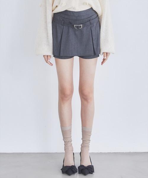 REDYAZEL(レディアゼル)の「レイヤードデザインベルティッドショートパンツ(その他パンツ・レディース・オフホワイト/ネイビー/グレー・FREE)」の12枚目の写真