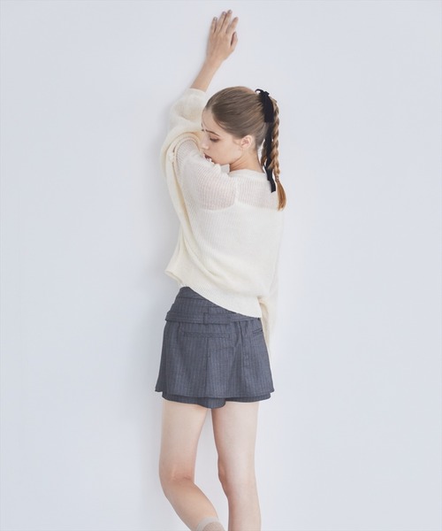 REDYAZEL(レディアゼル)の「レイヤードデザインベルティッドショートパンツ(その他パンツ・レディース・オフホワイト/ネイビー/グレー・FREE)」の15枚目の写真
