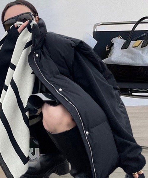 セール】オーバーサイズ スタンドカラーエコダウンベスト（ダウン