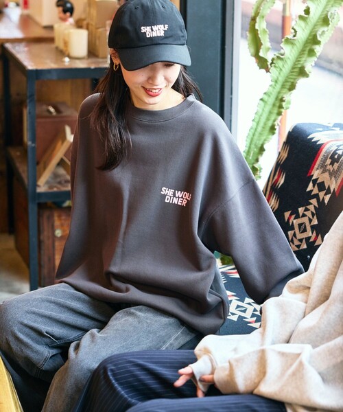 新品　SEA ネイビー クロップドスウェット トレーナー セール】限定展開 SHE WOLF DINER×FREAK'S STORE/シーウルフ
