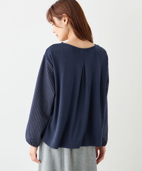 Petit Honfleur(プチオンフルール)の「チェックジャガードプルオーバー(Tシャツ/カットソー・レディース・グレー/ネイビー・M/L)」の5枚目の写真