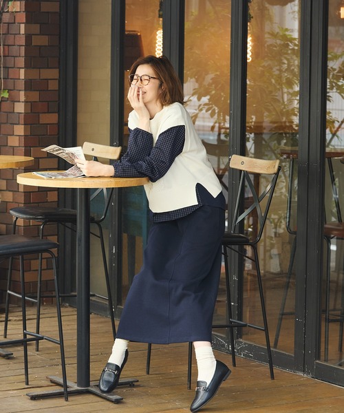 Petit Honfleur(プチオンフルール)の「チェックジャガードプルオーバー(Tシャツ/カットソー・レディース・グレー/ネイビー・M/L)」の17枚目の写真