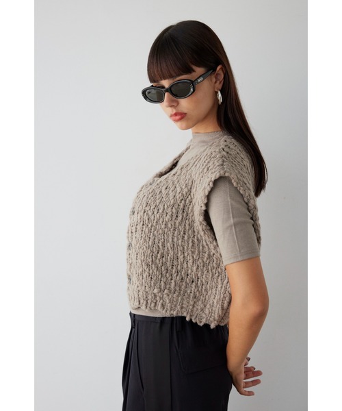 【セール】Cropped Knit Vest /ポコポコニットベスト（ベスト）｜ALEXIA STAM（アリシアスタン）
